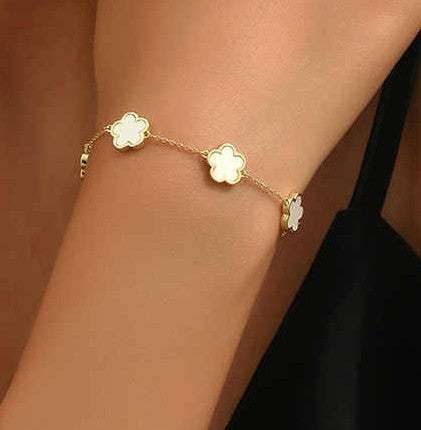 Pulsera de Trébol Blanca
